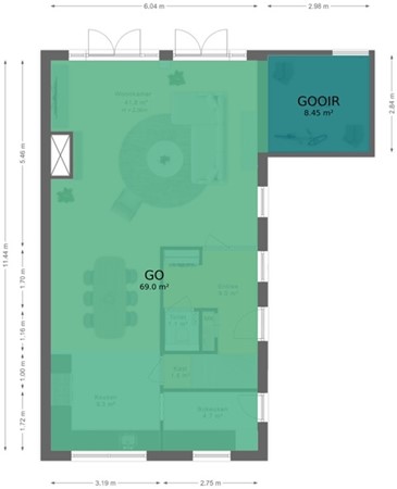 Floorplan - Bezaan 27, 3904 PA Veenendaal